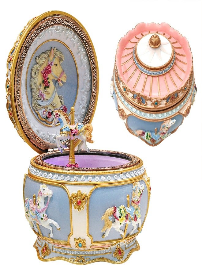 Singeek You are My Sunshine Music Box Carousel Horses Unicorn Musical Box with Sankyo 18-Note Wind Up for Kids Girls Christmas Birthday Gifts - Image 1